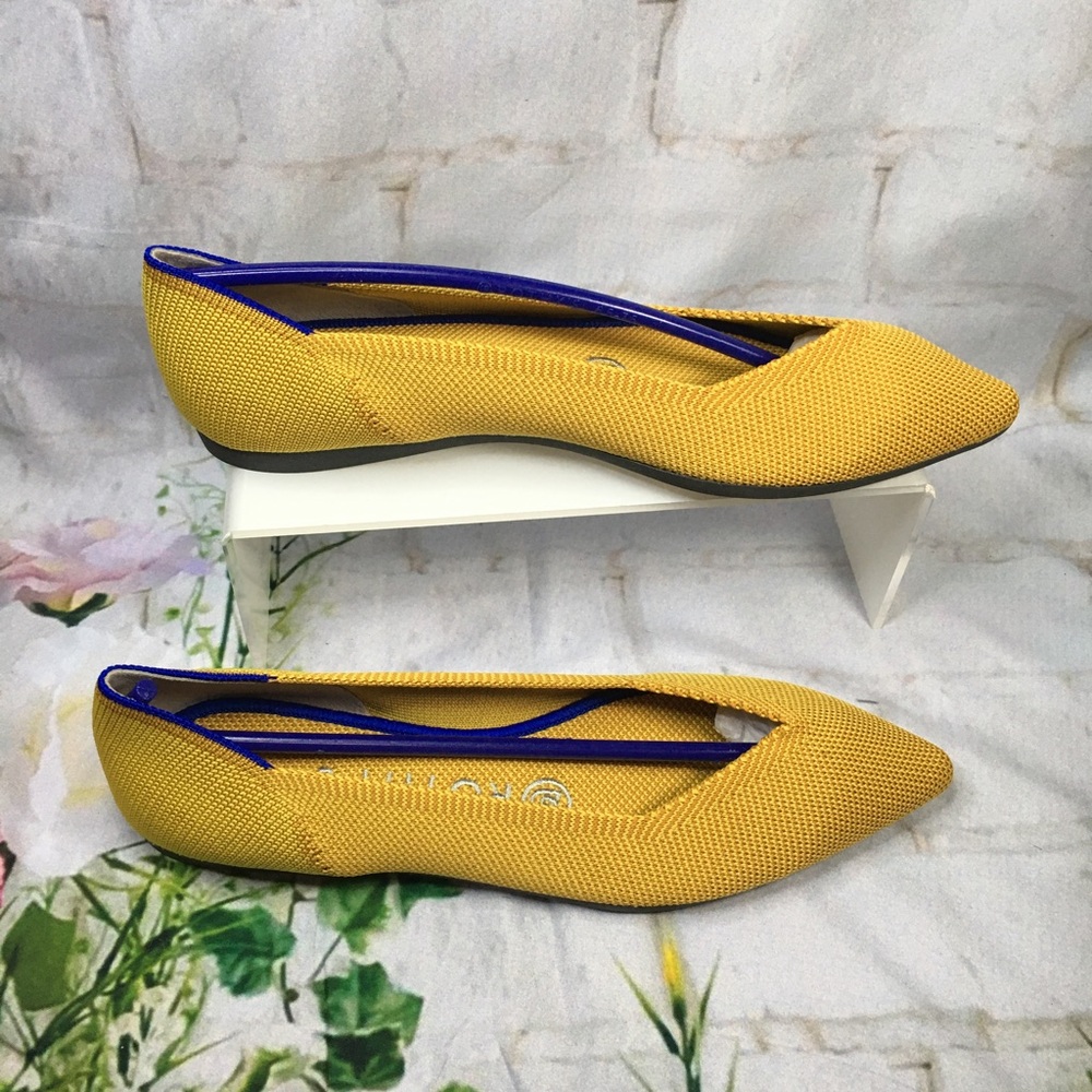 Rothy’s Shoes women’s sz 6.5 Yellow Marigold ballerina slippers flat shoes new - Picture 2 of 11